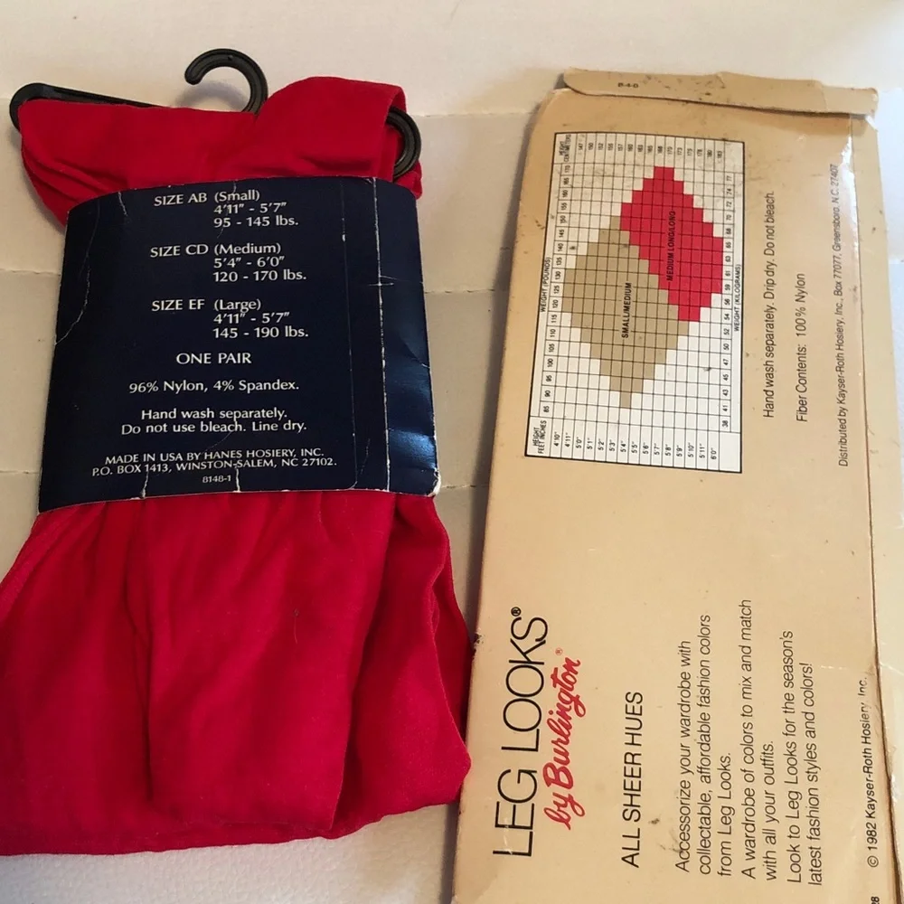 Hanes Scarlet Opaque Tights - Bright Red Legwear